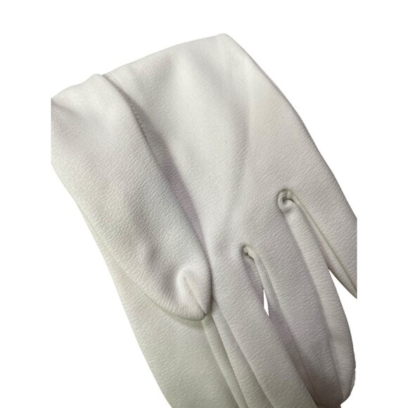 NEW Old Stock Leather Tailored Crescendoe White Fabric Gloves Size 6.5 Vtg 50s - Picture 4 of 6
